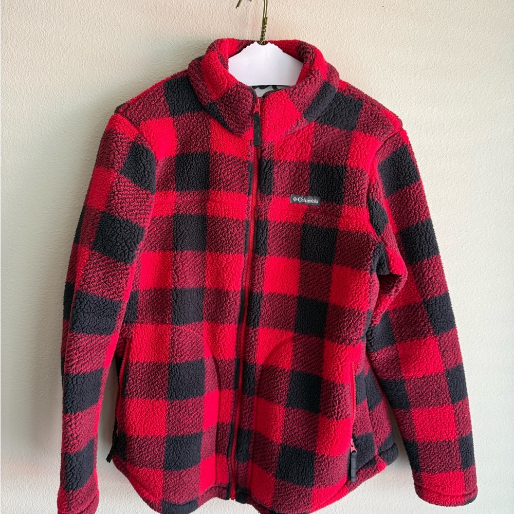 Columbia Red and Black Puffer Flannel Jacket XL